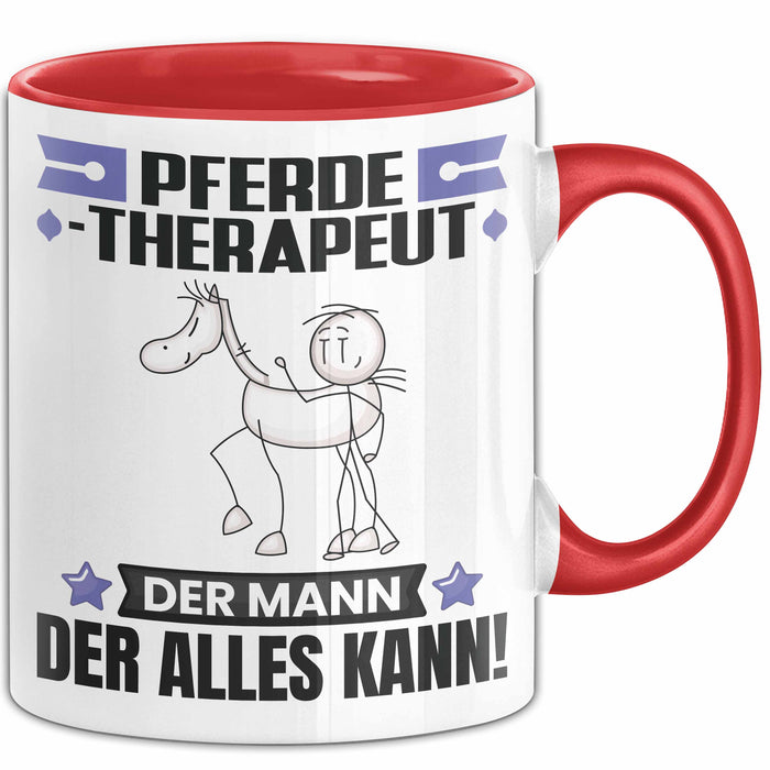 Pferdetherapeut Tasse Geschenk für Pferdetherapeut Der Mann Der Alles Kann Geschenkidee zum Geburtstag Rot Trendation
