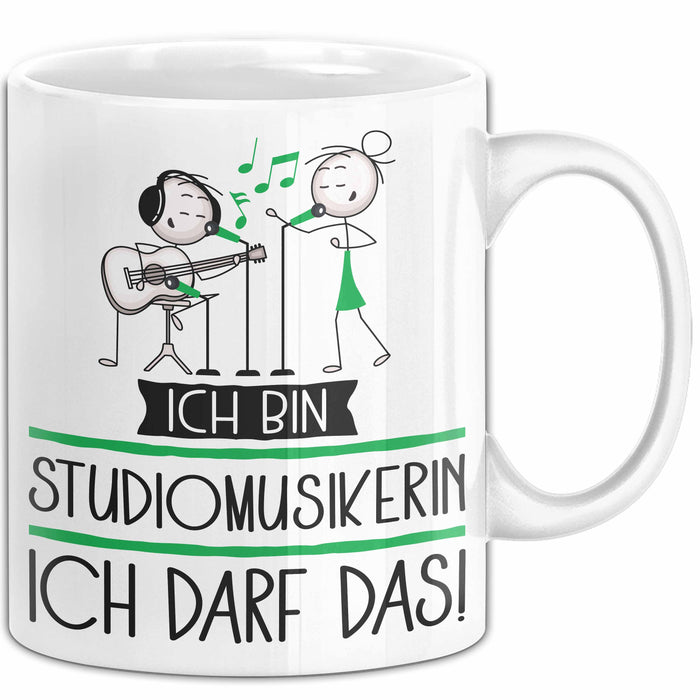 Geschenk für Studiomusikerin Tasse Lustige Geschenkidee Geburtstag Ich Bin Studiomusikerin Ich Darf Das Weiß Trendation