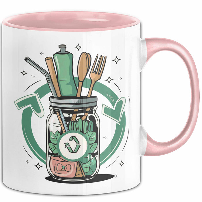 Zero Waste Befürworter Tasse Geschenk Lustige Geschenkidee Spruch Für Müllfrei Fans Rosa Trendation