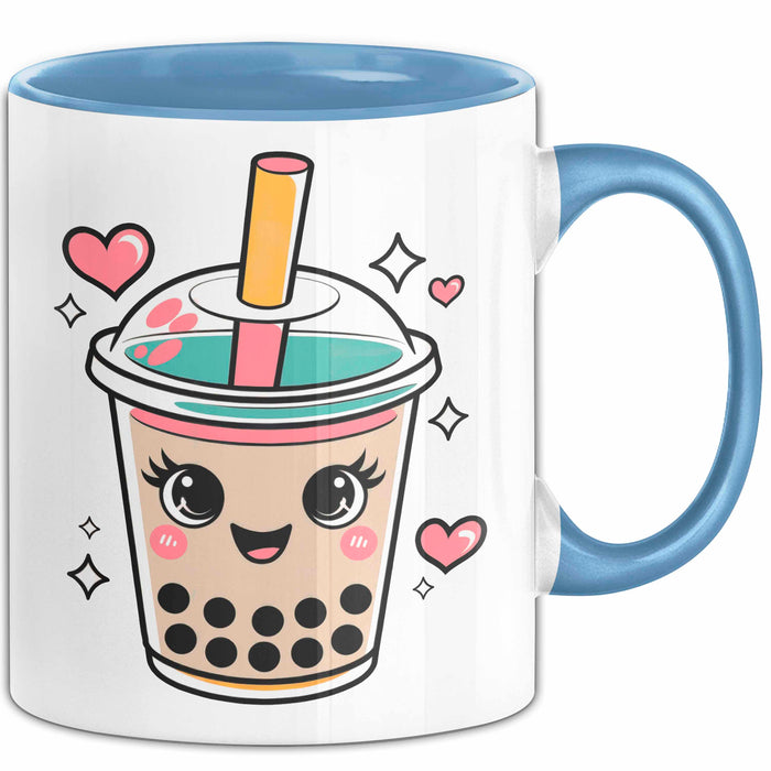 Bubble Liebhaber Tasse Geschenkidee für Boba Fan Blau Trendation