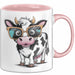 Kuh Liebhaber Tasse Geschenkidee für Bauernhoftier Fans Rosa Trendation