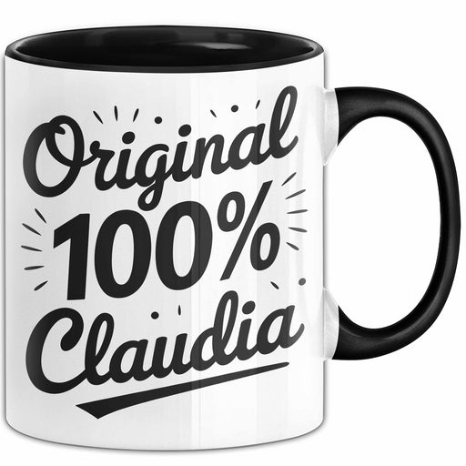 Claudia Tasse Geschenk Original 100% Claudia Geschenkidee Geburtstag Schwarz Trendation