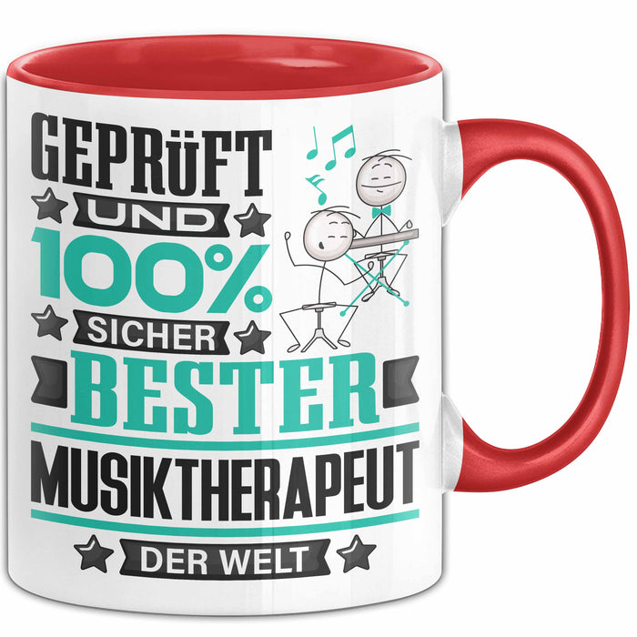 Musiktherapeut Geschenk Lustiger Spruch für Musiktherapeut Geschenkidee Bester Musiktherapeut Der Welt Rot Trendation