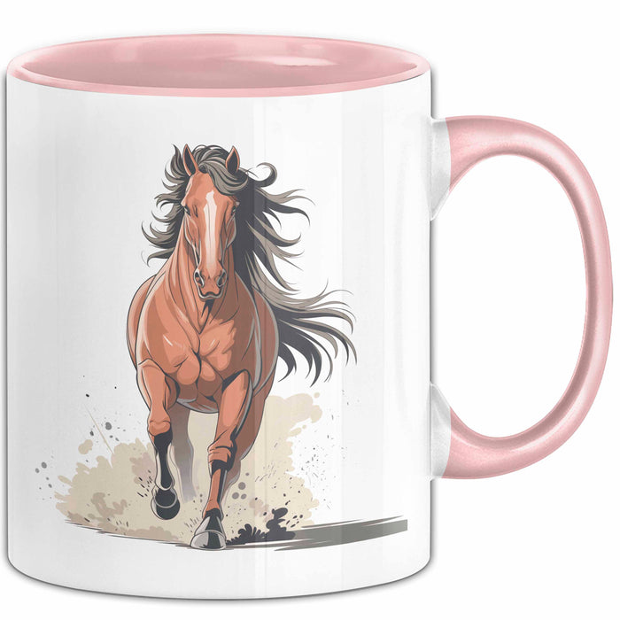 Reiter Tasse Geschenk Lustige Geschenkidee Spruch Für Reitsport Liebhaber Rosa Trendation