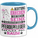Pferdepfleger Geschenk Tasse Lustiger Spruch Erheben Sie Sich Der Pferdepfleger Betritt den Raum Blau Trendation
