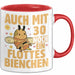 30. Geburtstag Tasse Geschenk Frauen Mutter Lustig Auch mit 30 Noch Ein Flottes Bienchen Kaffee-Becher Rot Trendation