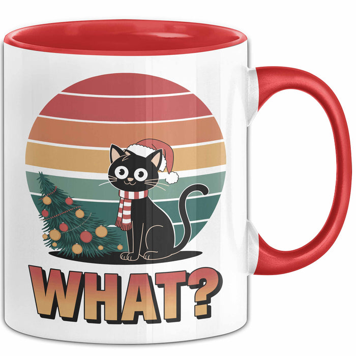 Schwarze Katze Weihnachtsfeier Tasse Geschenk Lustige Geschenkidee Spruch Was Rot Trendation