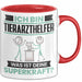 Tierarzthelfer Tasse Geschenk für Tierarzthelfer Geburtstag Lustiger Spruch Kaffee-Becher Was Ist Deine Superkraft Rot Trendation