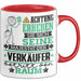 Verkäufer Geschenk Tasse Lustiger Spruch Erheben Sie Sich Der Verkäufer Betritt den Raum Rot Trendation