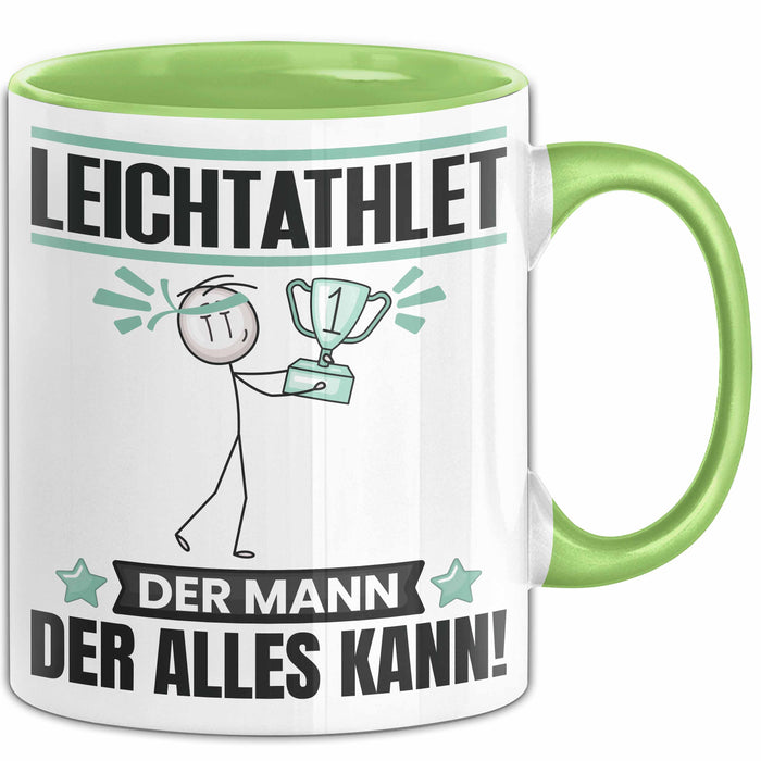 Leichtathlet Tasse Geschenk für Leichtathlet Der Mann Der Alles Kann Geschenkidee zum Geburtstag Grün Trendation