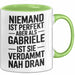 Gabriele Tasse Geschenk Niemand Ist Perfekt Gabriele Verdammt Nah Dran Geschenkidee Grün Trendation