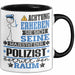 Polizist Geschenk Tasse Lustiger Spruch Erheben Sie Sich Der Polizist Betritt den Raum Schwarz Trendation