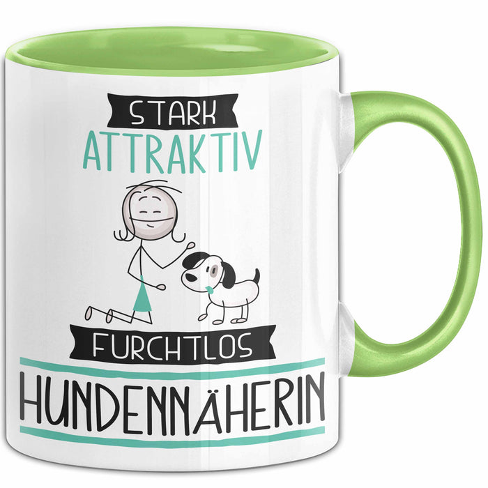Hundennäherin Tasse Geschenk Becher Stark Attraktiv Furchtlos Hundennäherin Lustige Geschenkidee Grün Trendation