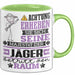 Jäger Geschenk Tasse Lustiger Spruch Erheben Sie Sich Der Jäger Betritt den Raum Grün Trendation