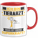 Tierarzt Tasse Geschenk für Tierarzt Geburtstag Lustiger Spruch Kaffee-Becher Was Ist Deine Superkraft Rot Trendation