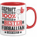 Fußballfan Geschenk Lustiger Spruch für Fußballfan Geschenkidee Bester Fußballfan Der Welt Rot Trendation