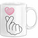 KPop Tasse Geschenk Finger Heart Herz Grafik Geschenkidee Fans Weiß Trendation