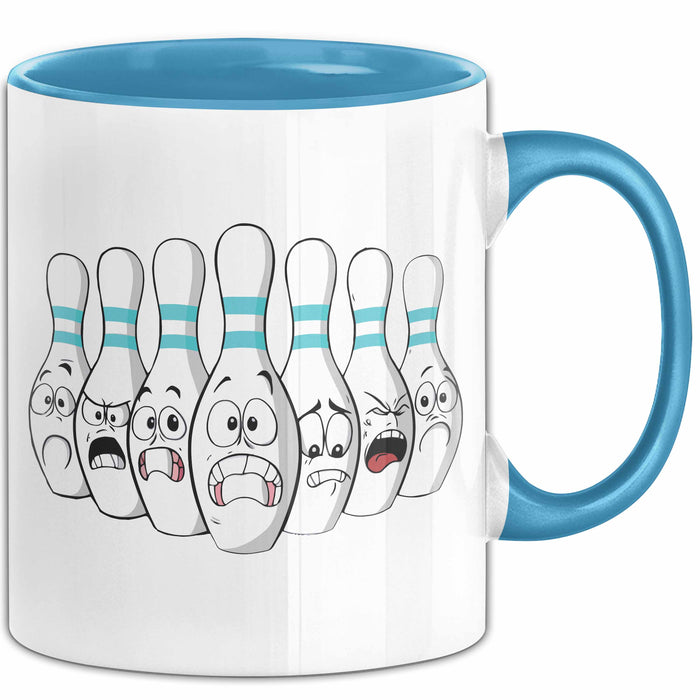 Bowling Tasse Geschenk Bowling-Spieler Geschenkidee Blau Trendation