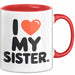 Big Sister Ältere Geschwister Schwestern Tasse Becher Geschenk Lustige Geschenkidee Spruch Ich Liebe Meine Schwester Rot Trendation