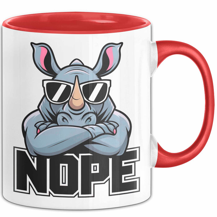 Nashorn Tasse Geschenk Lustige Geschenkidee Spruch Nö Rot Trendation