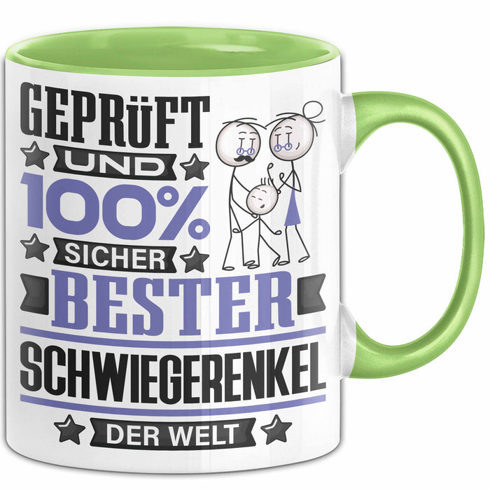 Schwiegerenkel Geschenk Lustiger Spruch für Schwiegerenkel Geschenkidee Bester Schwiegerenkel Der Welt Grün Trendation