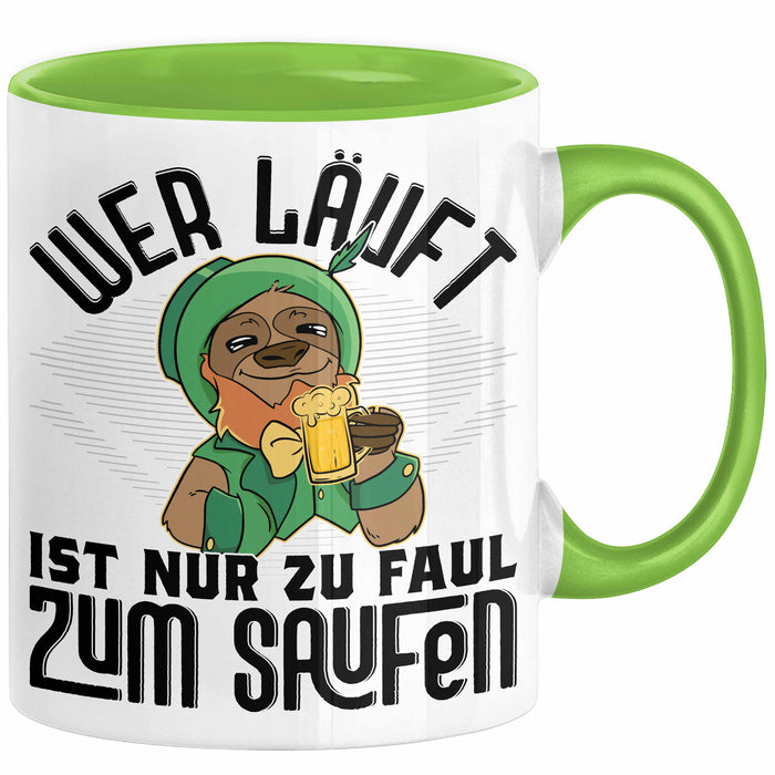 Wandern Tasse Geschenk für Wanderer Männer Geschenkidee Wer Läuft Ist Nur Zu Faul Zum Wandern Berge Wandern Grün Trendation