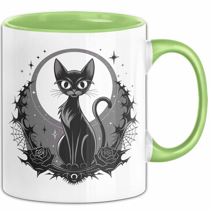 Goth Fan Tasse Geschenkidee für Freunde düsterer Ästhetik Grün Trendation