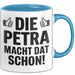 Petra Tasse Geschenk Die Petra Macht Dat Schon Geschenkidee Becher mit Name Blau Trendation