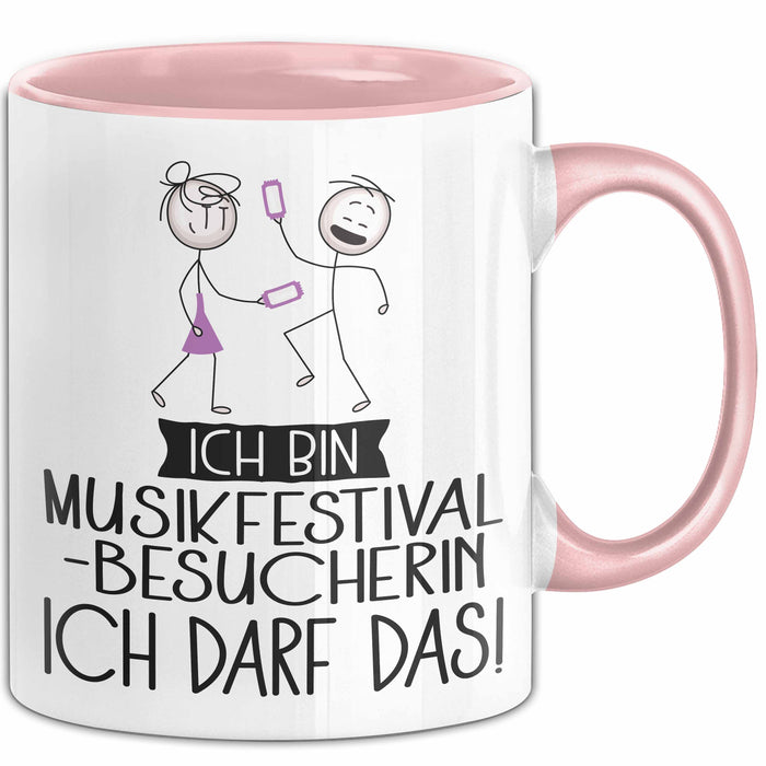 Geschenk für Musikfestival-Besucherin Tasse Lustige Geschenkidee Geburtstag Ich Bin Musikfestival-Besucherin Ich Darf Das Rosa Trendation