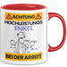 Enkel Tasse Geschenk Lustiger Spruch Geschenkidee für Enkel Achtung Hochleistungs Enkel Bei Der Arbeit Rot Trendation