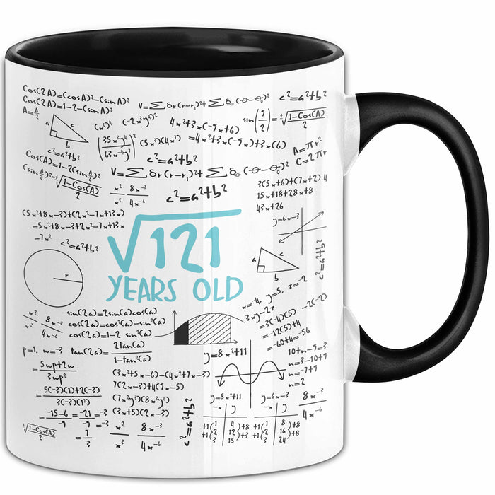 Wurzel aus 121 Tasse Geschenk Mathe Fan 11. Geburtstag Humorvoll Schwarz Trendation