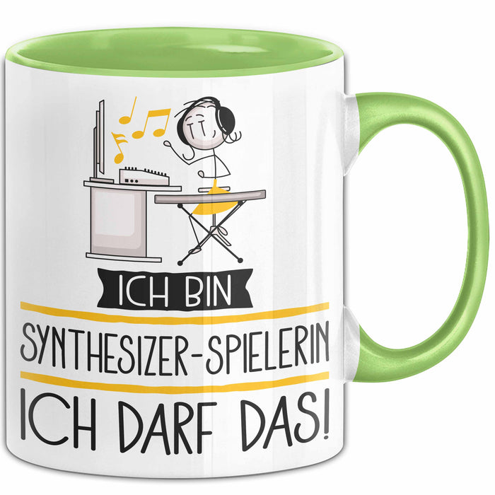 Geschenk für Synthesizer-Spielerin Tasse Lustige Geschenkidee Geburtstag Ich Bin Synthesizer-Spielerin Ich Darf Das Grün Trendation