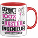 Ingenieur Geschenk Lustiger Spruch für Ingenieur Geschenkidee Bester Ingenieur Der Welt Rot Trendation