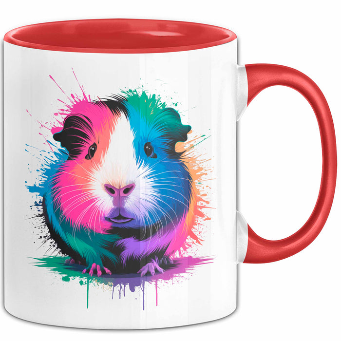 Buntes Meerschweinchen Tierliebhaber Tasse Geschenk Lustige Geschenkidee Spruch Rot Trendation