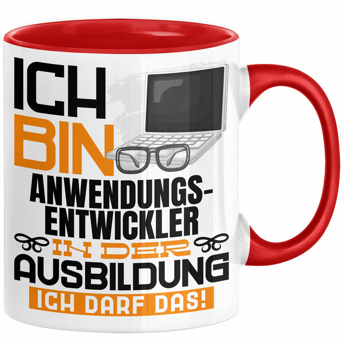 Anwendungsentwickler Ausbildung Tasse Geschenk Ich Bin Anwendungsentwickler In Der Ausbildung Ich Darf Das Geschenkidee Spruch Rot Trendation