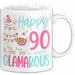 90er Geburtstag Tasse Geschenk Happy 90 And Glamarous Llama Alpaka Liebhaber Geschenkidee zum Geburtstag Weiß Trendation