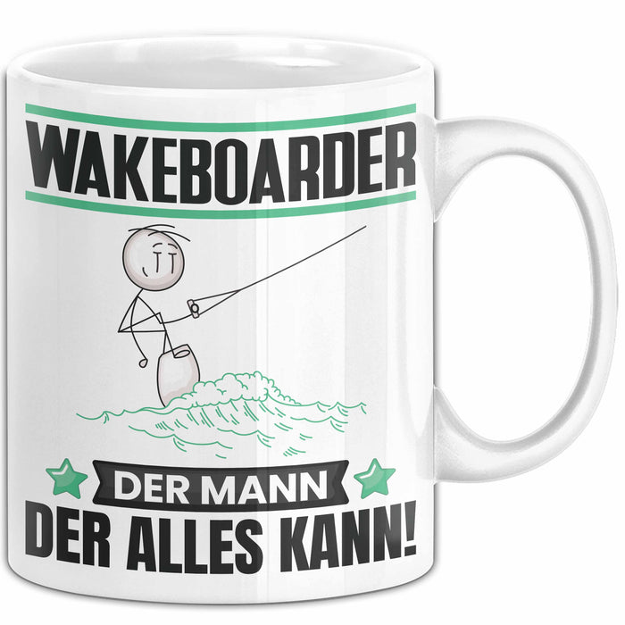 Wakeboarder Tasse Geschenk für Wakeboarder Der Mann Der Alles Kann Geschenkidee zum Geburtstag Weiß Trendation