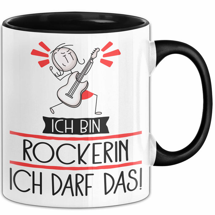 Geschenk für Rockerin Tasse Lustige Geschenkidee Geburtstag Ich Bin Rockerin Ich Darf Das Trendation