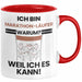 Marathonläufer Geschenk Tasse Lustiger Spruch Ich Bin Marathonläufer Warum Weil Ich Es Kann Geschenkidee Bester Marathonläufer Geburtstag Kaffee-Becher Rot Trendation