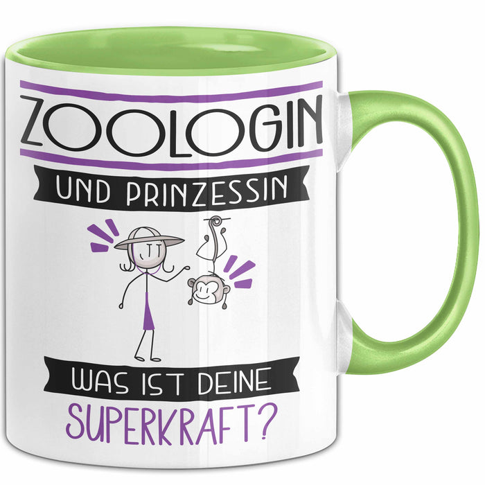Zoologin Und Prinzessin Tasse Geschenk Für Eine Zoologin Geburtstag Was Ist Deine Superkraft Grün Trendation