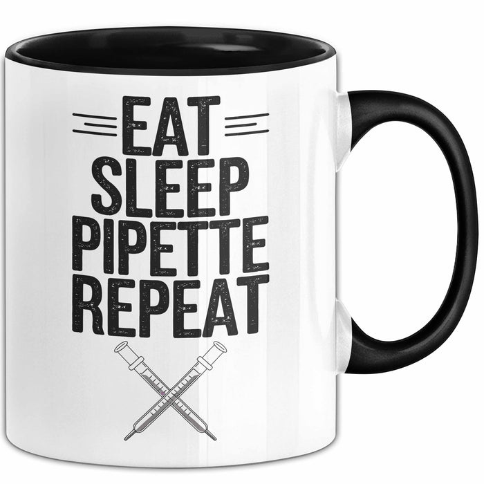 Biologe Tasse Geschenk Essen Schlafen Pipettieren Trendation