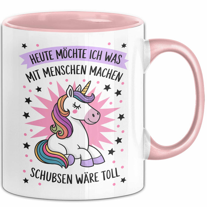 Sarkasmus Sarkastisch Tasse Geschenk Lustige Geschenkidee Spruch Heute Möchte Ich Was Mit Menschen Machen Rosa Trendation