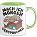 Faules Faultier Tasse Geschenk Lustige Geschenkidee Spruch Mach Ich Morgen Versprochen Grün Trendation