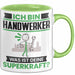 Handwerker Tasse Geschenk für Handwerker Geburtstag Lustiger Spruch Kaffee-Becher Was Ist Deine Superkraft Grün Trendation