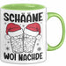 Weihnachten Tasse Geschenk Schääne Woi Nachde Kaffee-Becher Grün Trendation