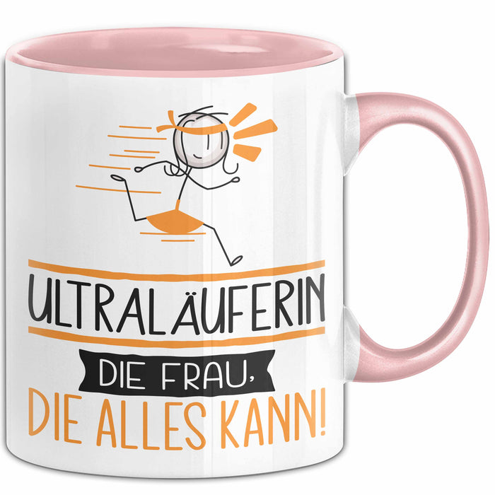 Ultraläuferin Geschenk Tasse Becher Die Frau Die Allen Kann Geschenkidee für eine Ultraläuferin Lustig Rosa Trendation