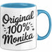 Monika Tasse Geschenk Original 100% Monika Geschenkidee Geburtstag Blau Trendation