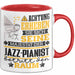 Jazz-Pianist Geschenk Tasse Lustiger Spruch Erheben Sie Sich Der Jazz-Pianist Betritt den Raum Rot Trendation