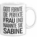 Sabine Tasse Geschenk Gott Formte Die Perfekte Frau Sabine Geschenkidee Weiß Trendation