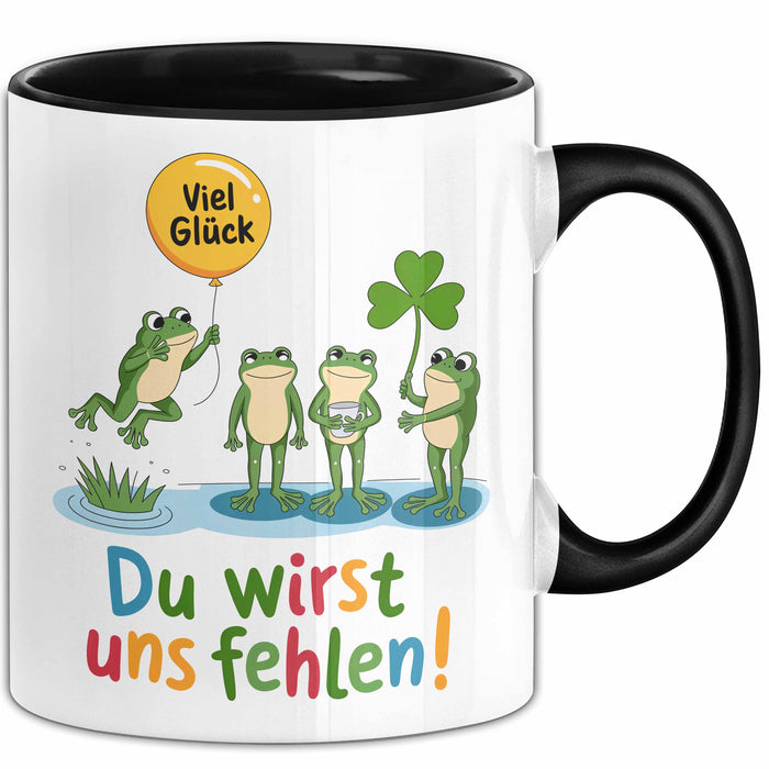 Büroarbeit Kollege Abschied Frösche Tasse Geschenk Lustige Geschenkidee Spruch Du Wirst Uns Fehlen Trendation